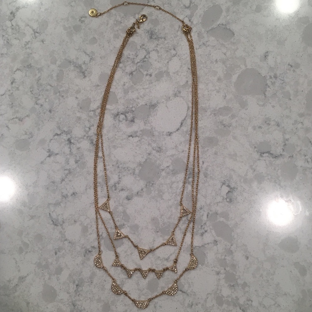 Stella & Dot Pave Chevron Necklace in Gold